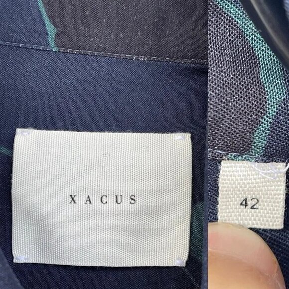 Xacus Art floral button down belted dress size 42/6 - Picture 12 of 14